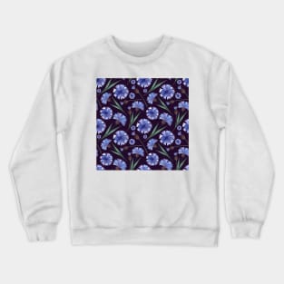 Botanical Floral Seamless pattern -cornflowers Crewneck Sweatshirt